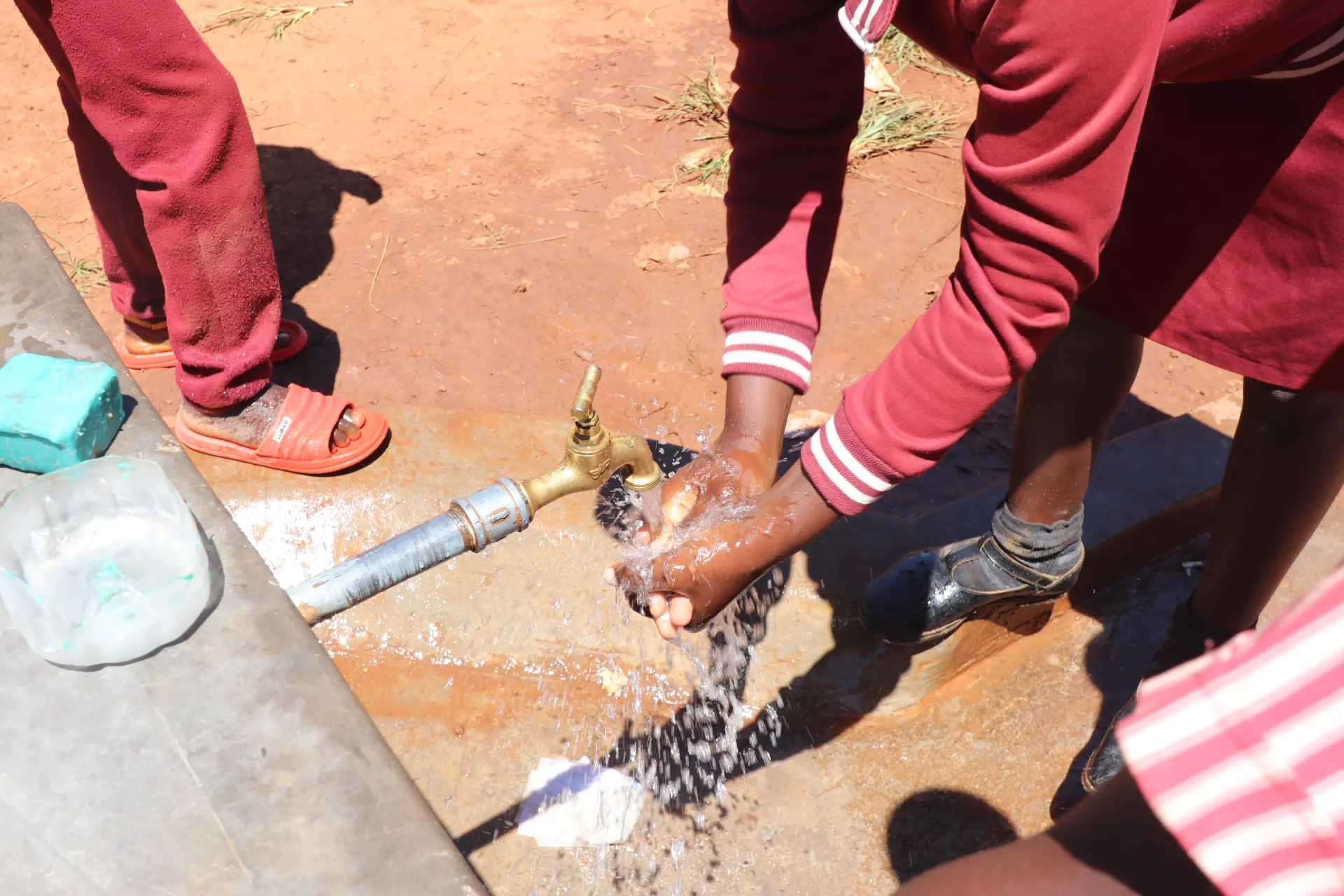 washing hands