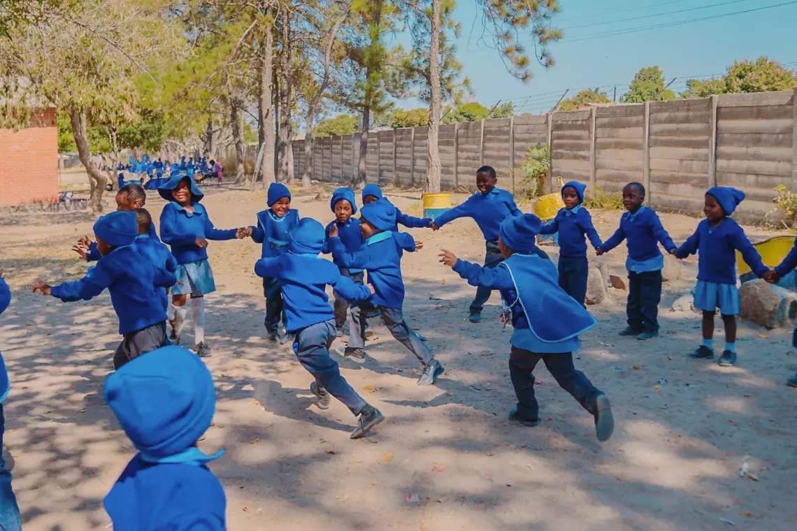 Children playing at school