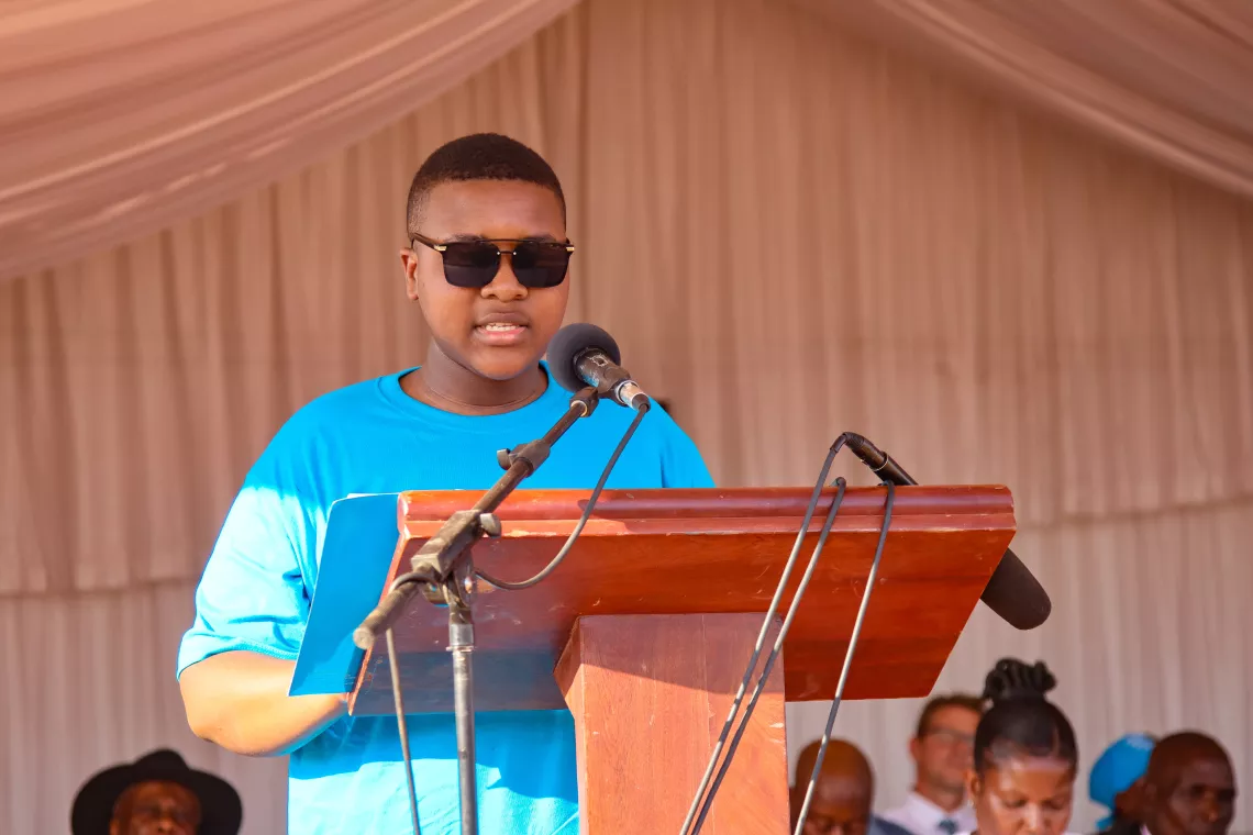 Neville Mavu Child President at World Childrens Day