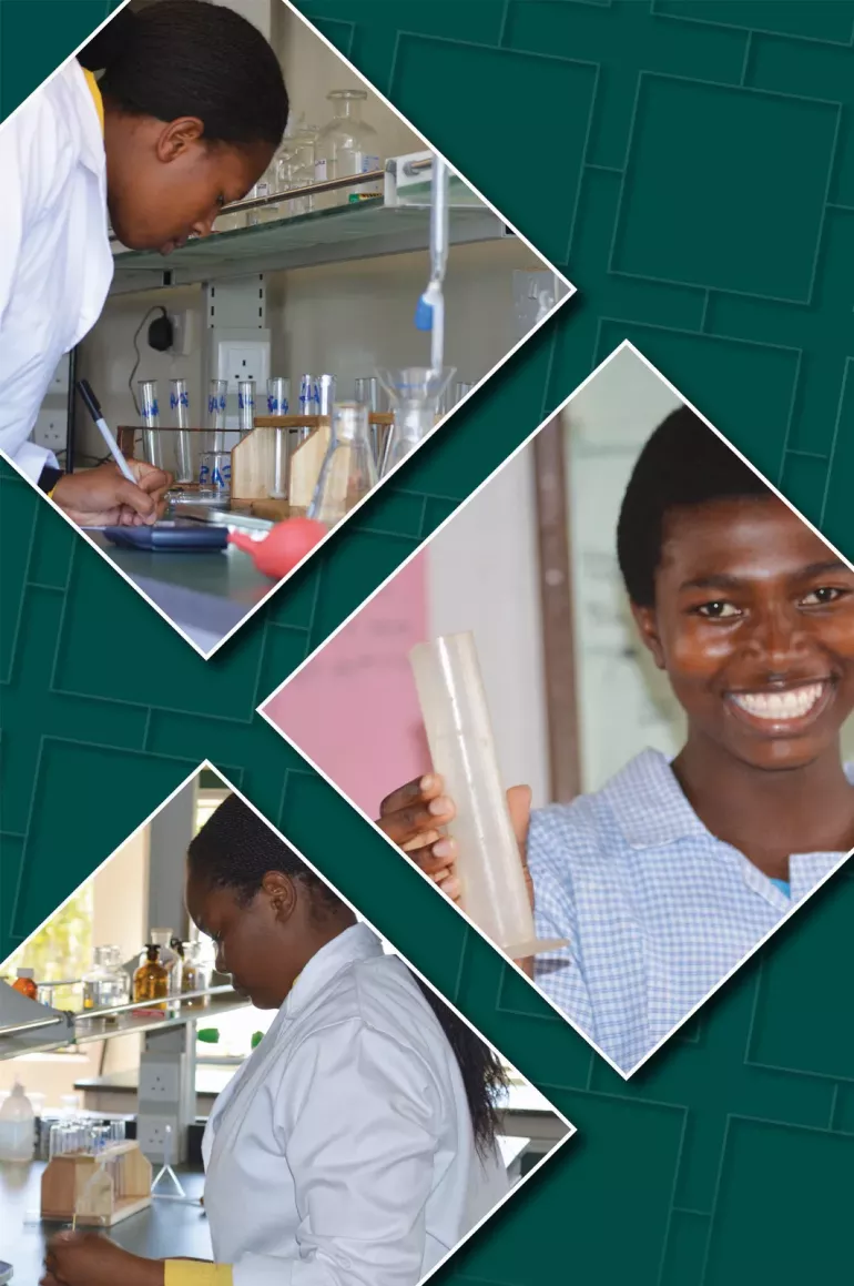 Girls in science lab