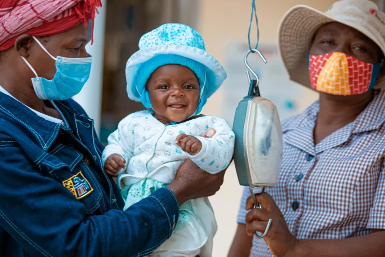 Village Health Worker mother & child 